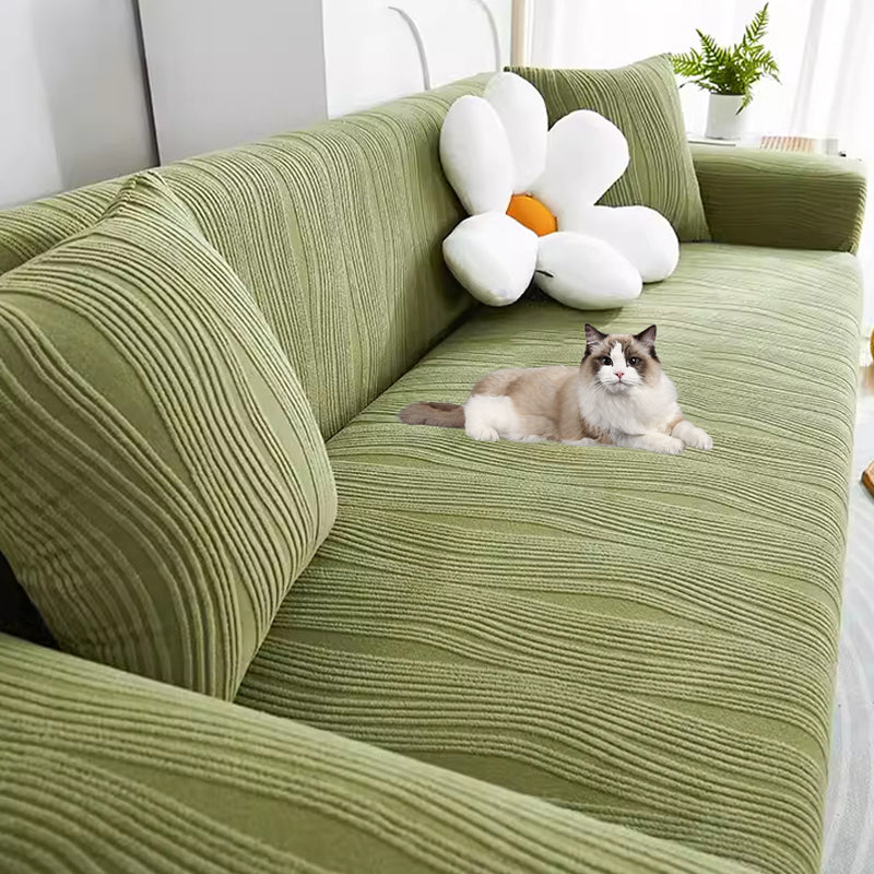 Modern jacquard thicken sofa cover, stretch anti-scratch slipcover for updated living room decor.