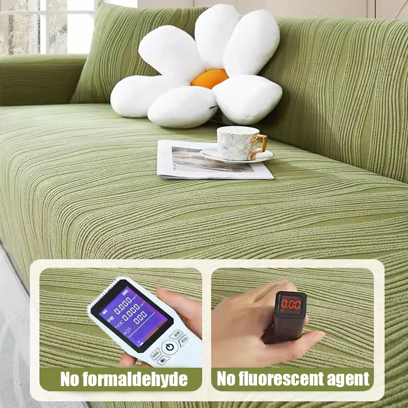 Comfortable thick jacquard stretch sofa cover, anti-scratch furniture protector for cozy living.