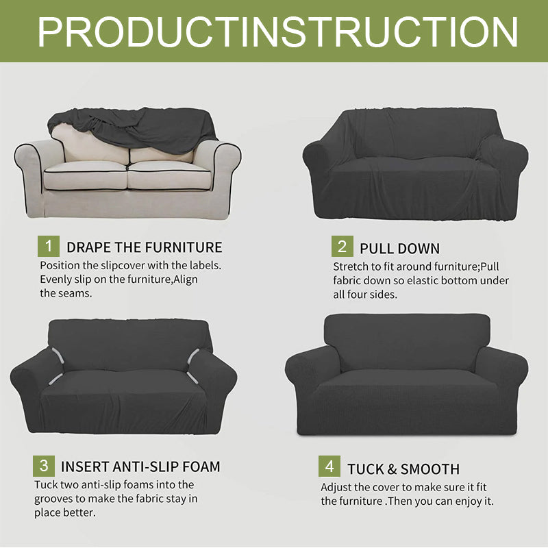 Elegant jacquard thicken sofa cover, stretch home decor slipcover for living room furniture.