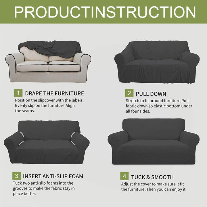 Elegant jacquard thicken sofa cover, stretch home decor slipcover for living room furniture.