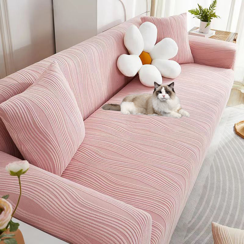 Thick jacquard stretch sofa cover, premium anti-scratch furniture protector for enhanced comfort.