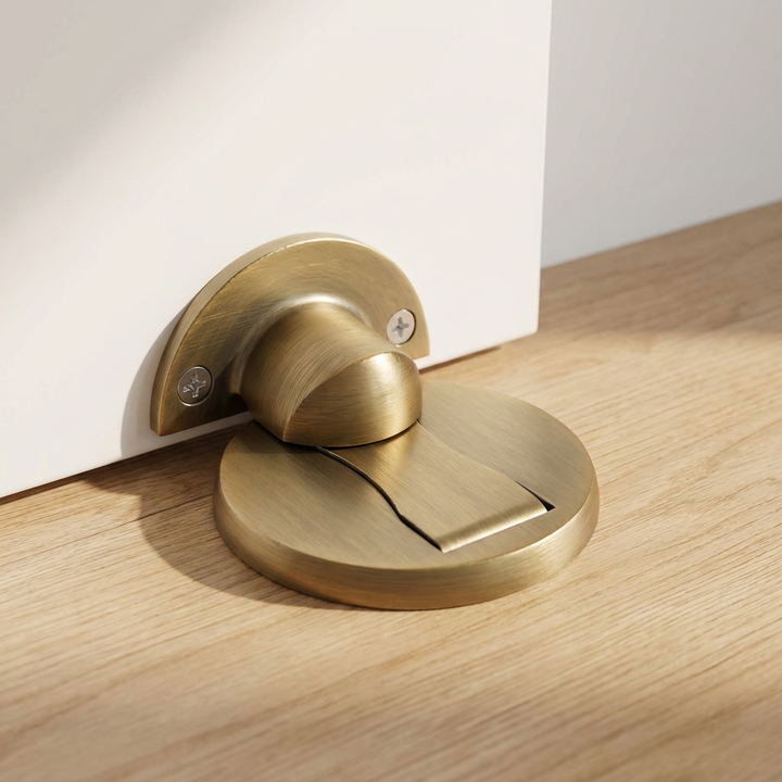 Premium magnetic door catch for securing home & office interior doors, wall mount design, easy install hardware.