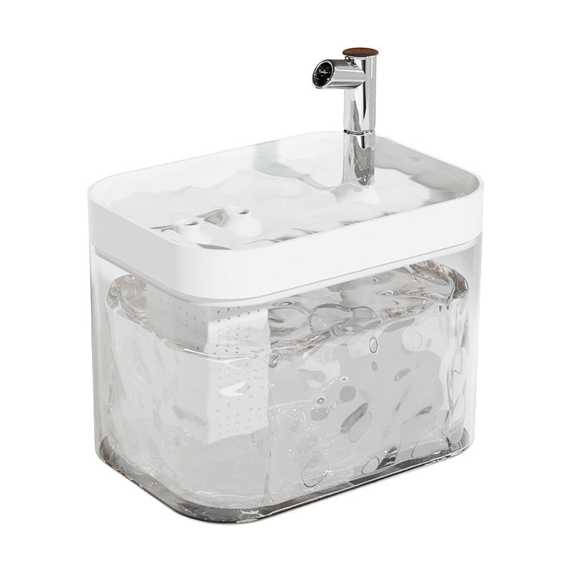 BPA-free pet water fountain providing safe and filtered water for your furry friend.