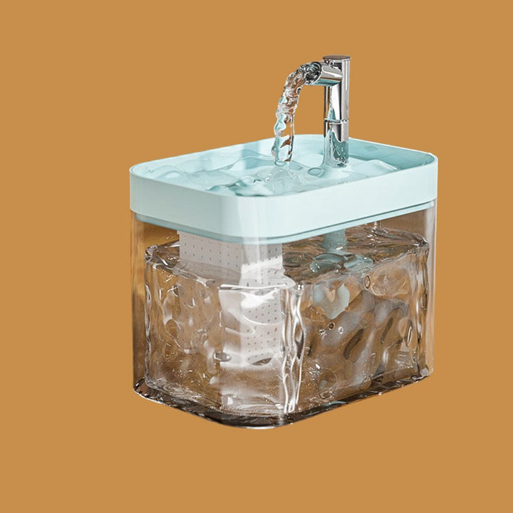 The automatic pet waterer in use, showcasing its large capacity and easy cleaning.
