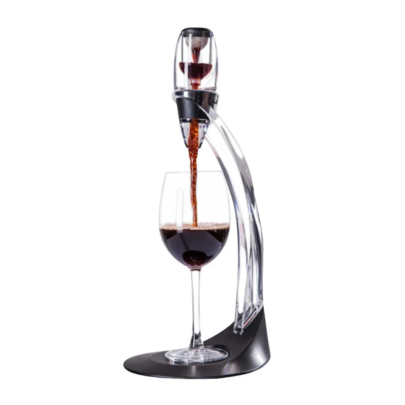 Close-up of the aeration mechanism within a premium wine decanter, maximizing oxygen exposure for rich aroma.