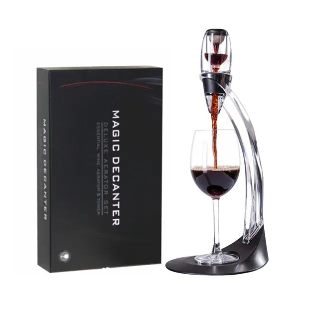 High-quality glass premium wine aerator decanter, a professional wine tool improving every sip's flavor profile.
