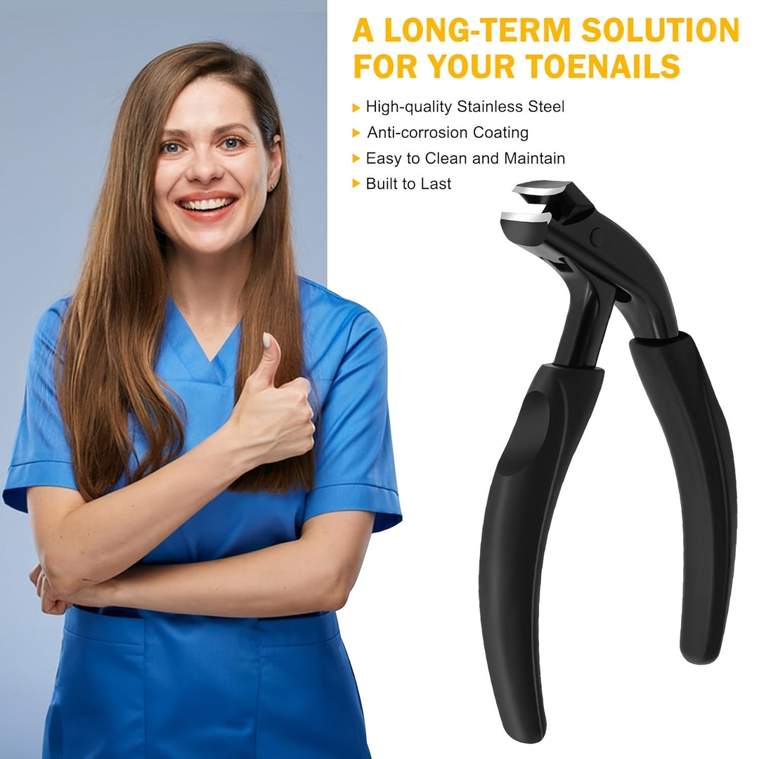 Stainless steel toenail clippers with ergonomic handle for superior control