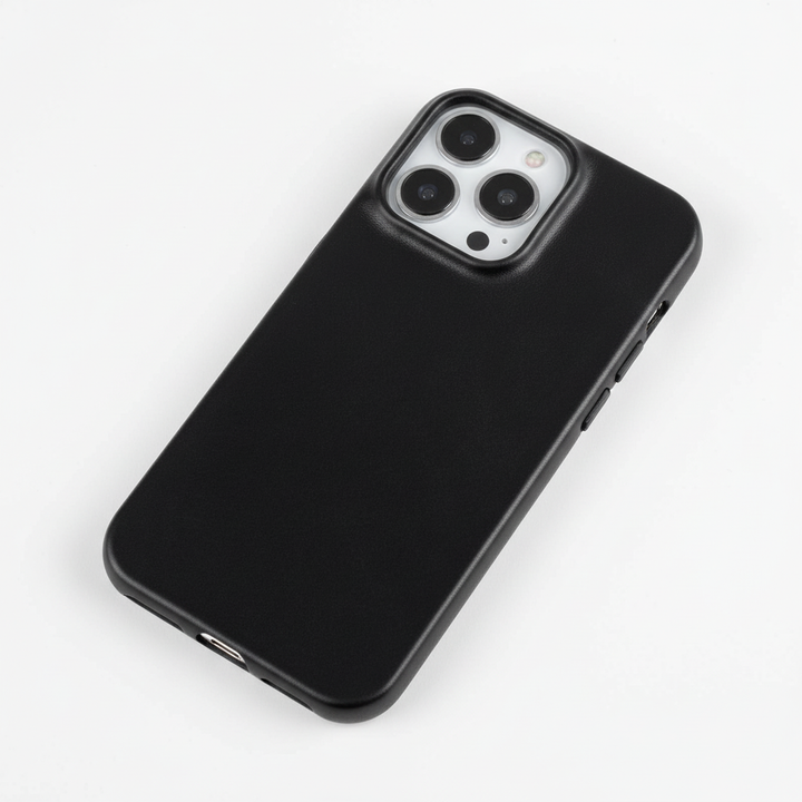 Wireless charging compatible leather iPhone case. Slim fit, shock-absorbing & highly protective.
