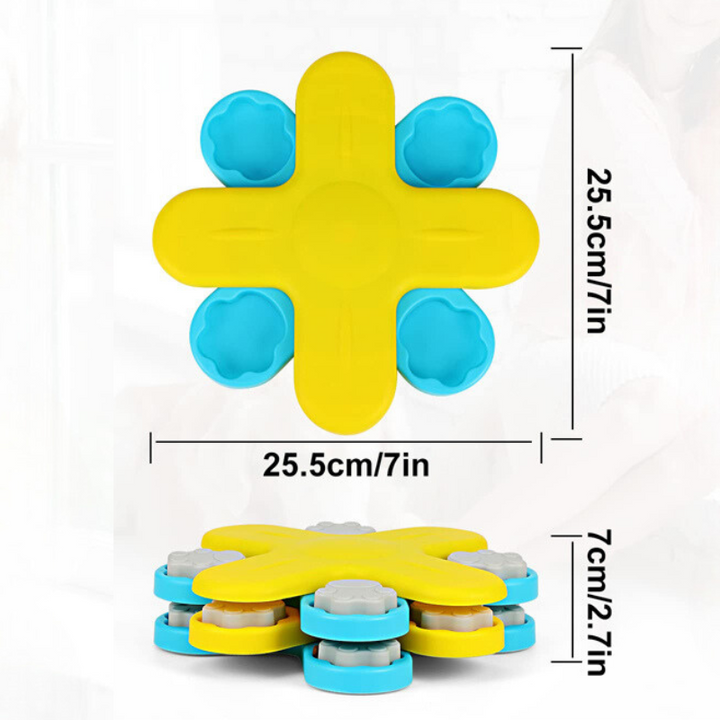 Engaging dog treat dispenser toy, PupMaze brain game for canine cognitive development.