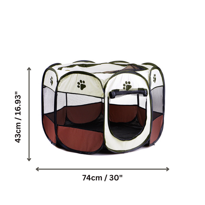 Compact and easy-to-assemble PupTent, perfect as a dog house or cat condo for pets.