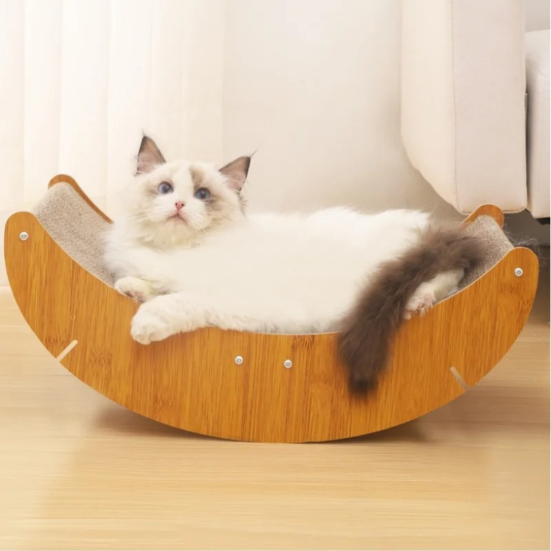 PurrLounge cat scratcher and lounge bed, perfect for indoor cats and protecting furniture from scratching.