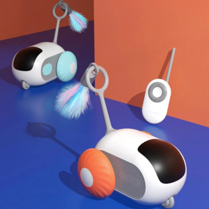 PurrSprint electric cat toy with remote for interactive chase games