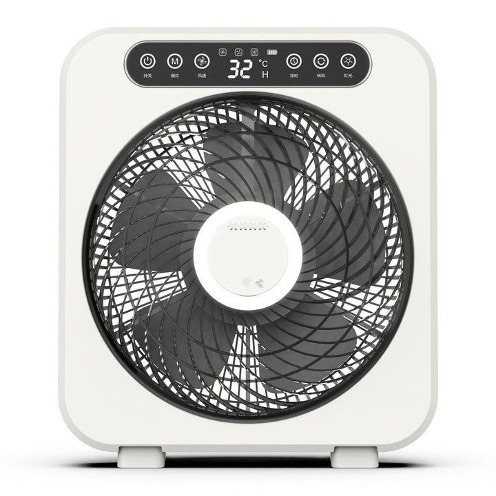 Quiet and powerful electric cooling fan for home use, providing effective air circulation for summer comfort.