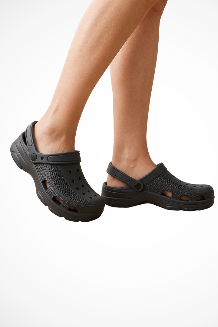 Quinn women's orthopedic slip-resistant clogs, offering all-day comfort & support for work.