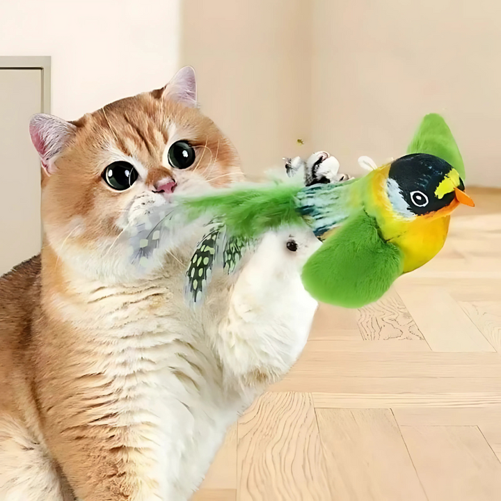 Realistic FeatherBird cat toy 3-pack, designed for active pets and indoor fun.