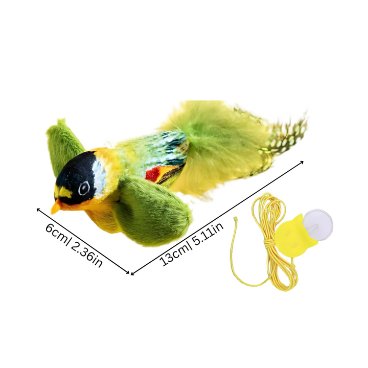 Interactive cat toy featuring realistic bird sounds to entertain your feline friend.
