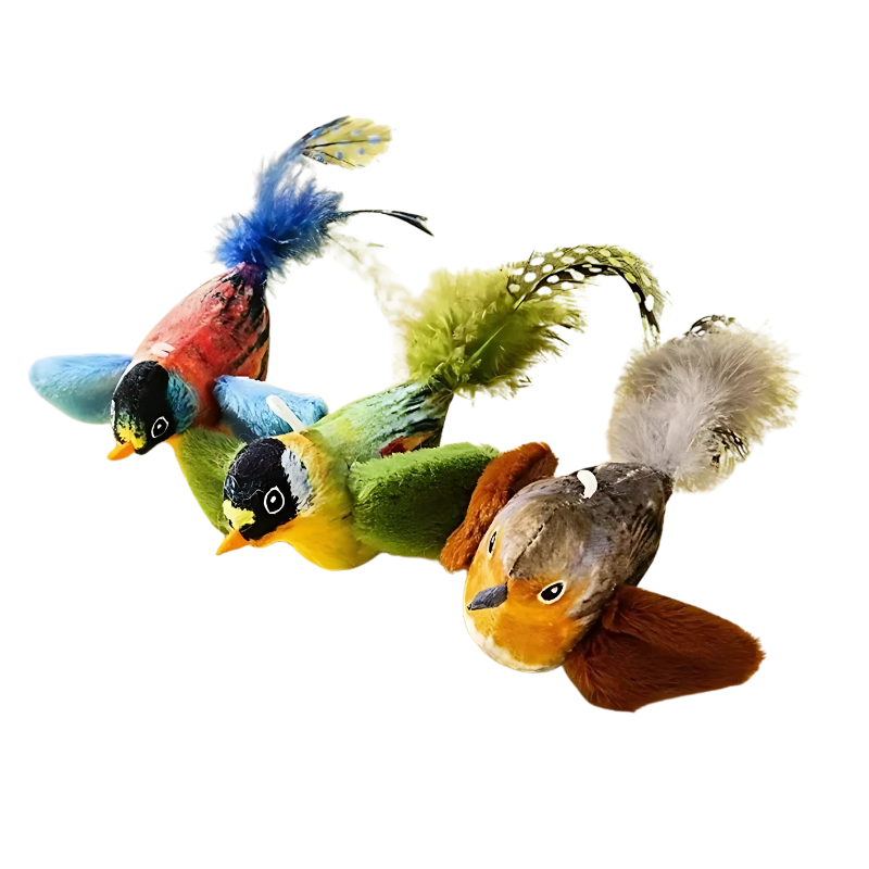 Engaging plush feather bird cat toy that stimulates hunting instincts and keeps pets active.