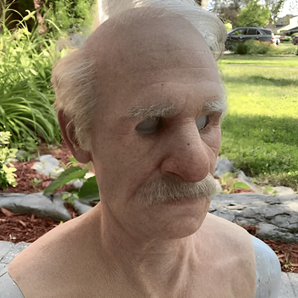 Senior citizen mask, realistic latex for adult costumes