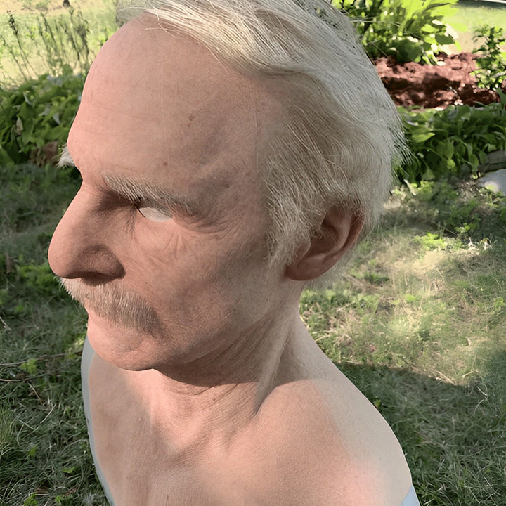 Latex old man mask, versatile for many costumes