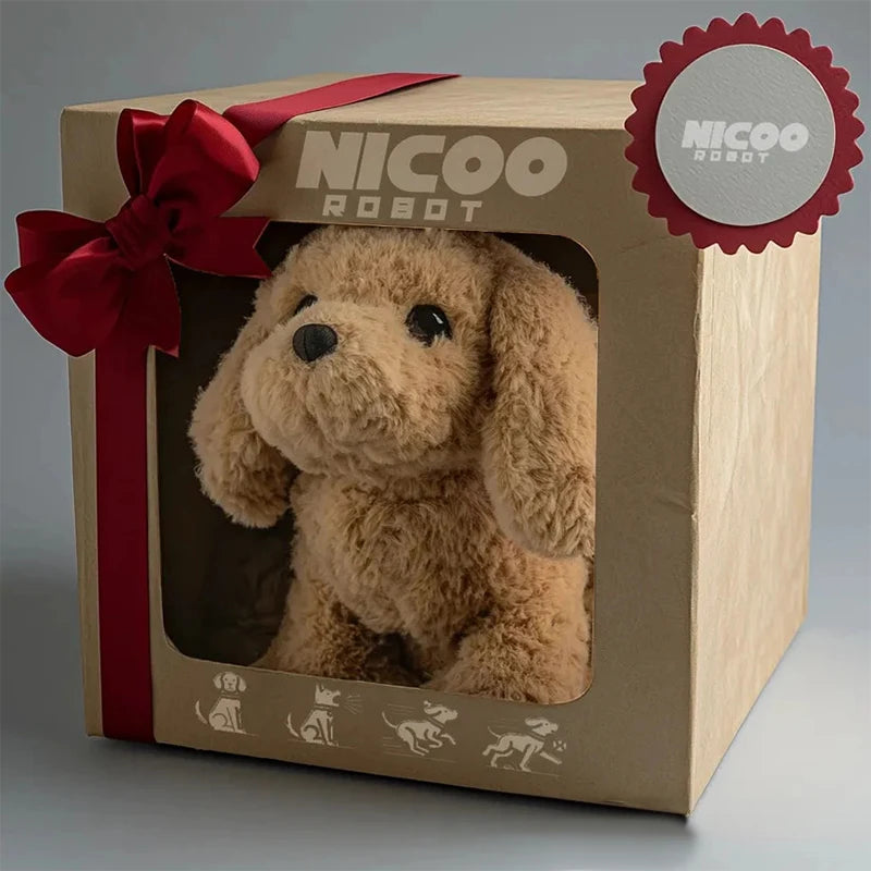 Realistic robotic puppy toy, an interactive AI pet dog, perfect for kids seeking a playful companion.