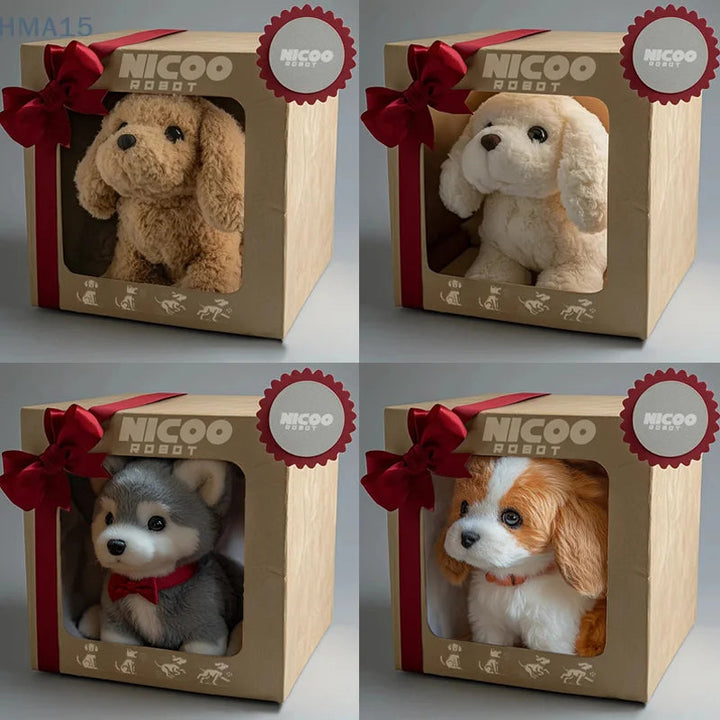 Interactive AI pet dog, a walking robotic puppy toy that barks, providing endless fun for children.