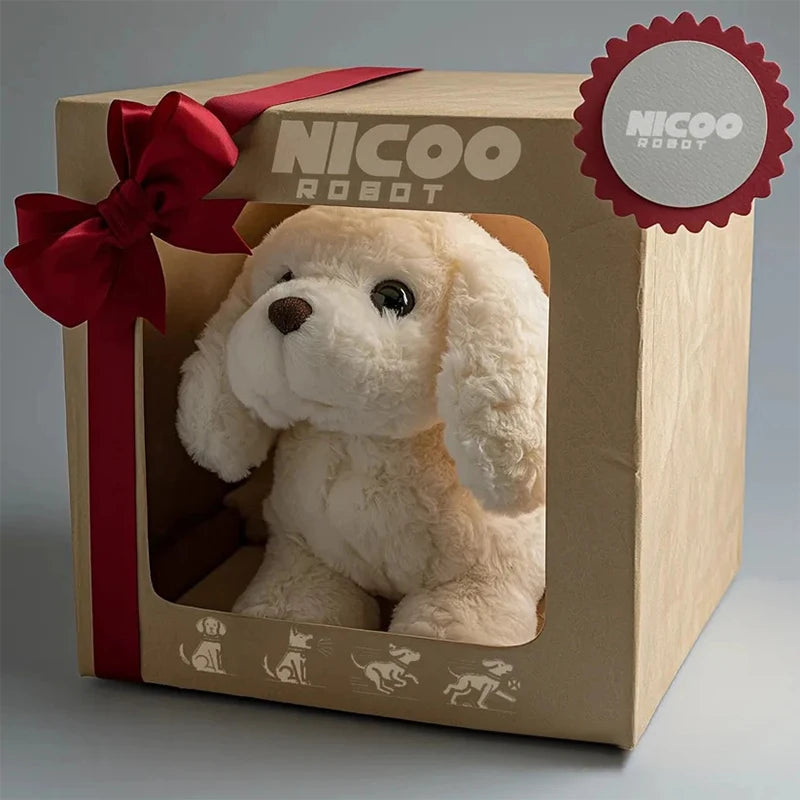 Walking & barking robotic puppy toy, an interactive AI pet dog for children, offers hours of playful engagement.