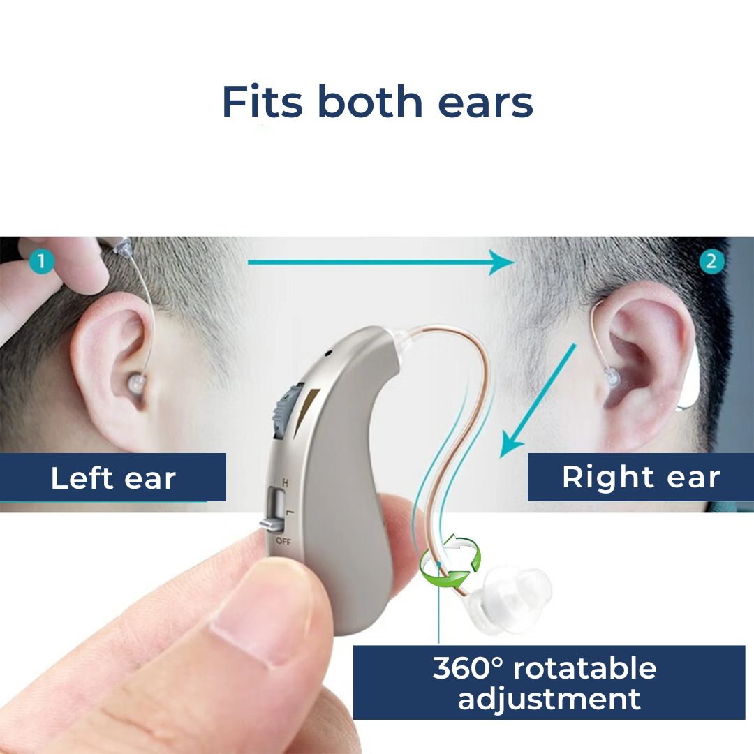 Easy-to-use rechargeable digital sound amplifier provides clear hearing for daily activities.
