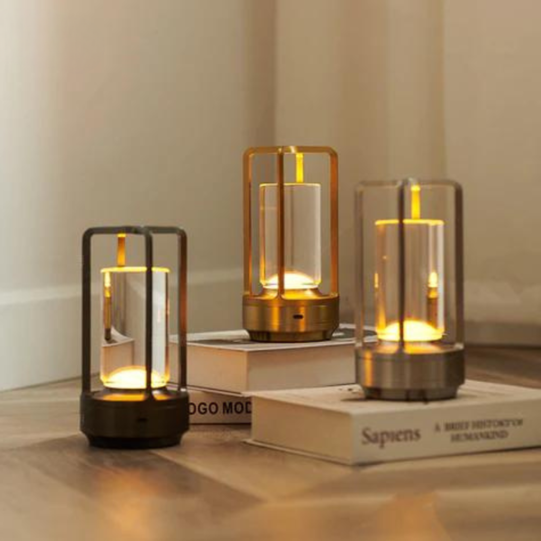 Sleek cordless rechargeable LED table light, ideal for ambient patio lighting or office desk.