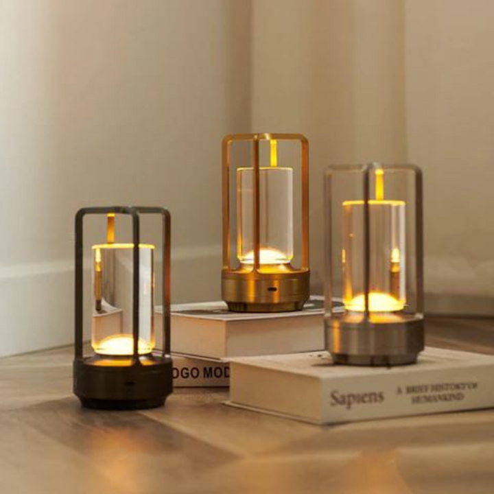 Sleek cordless rechargeable LED table light, ideal for ambient patio lighting or office desk.