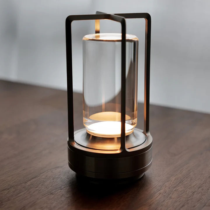 Modern touch control LED lamp, rechargeable for flexible illumination and contemporary home decor.