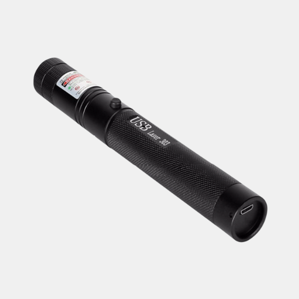 Rechargeable long-range laser pointer pen for powerful presentations. USB-C charging, durable aluminum body.