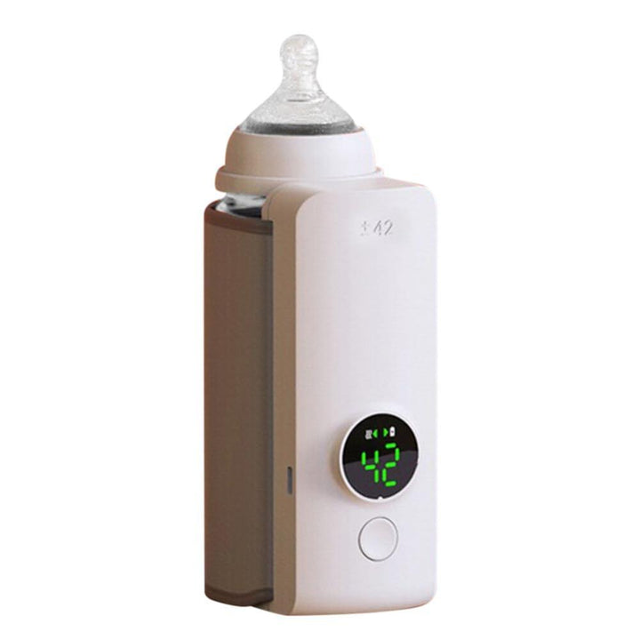Keep baby's bottle warm anywhere with this rechargeable portable digital bottle warmer.