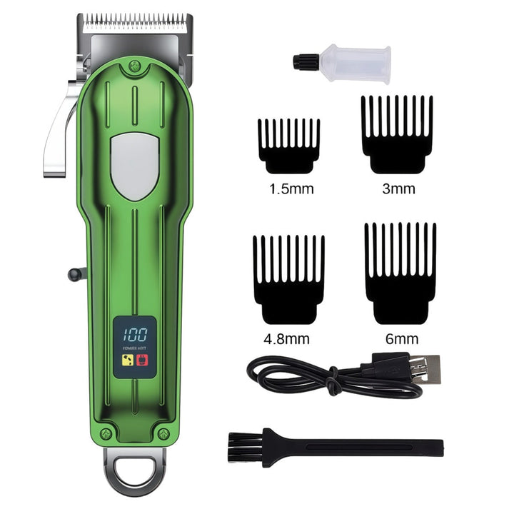 Rechargeable professional pet hair clippers with durable metal body