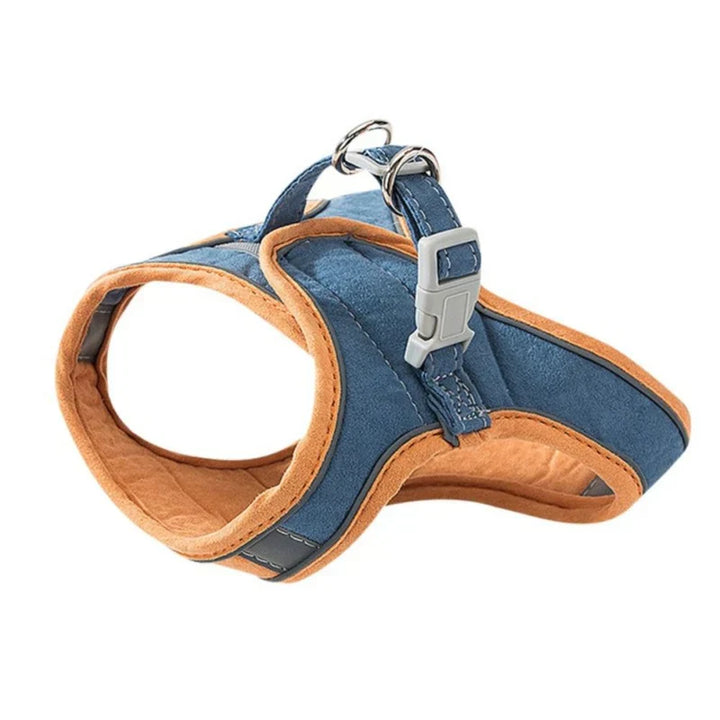 Kitten reflective harness, adjustable for a snug fit, ensuring safety during outdoor play.