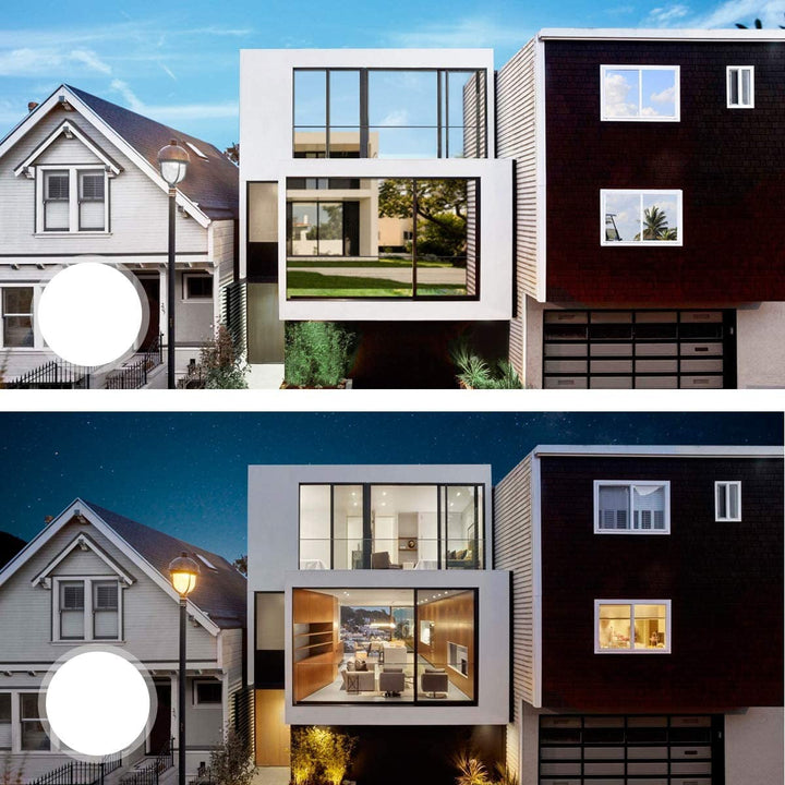 Silver reflective window film ensures daytime privacy, sun protection & reduces energy costs.