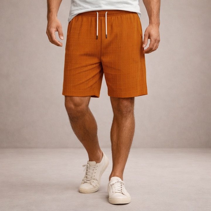 Relaxed fit men's summer shorts, knee-length, ultimate comfort for beach & casual outings.