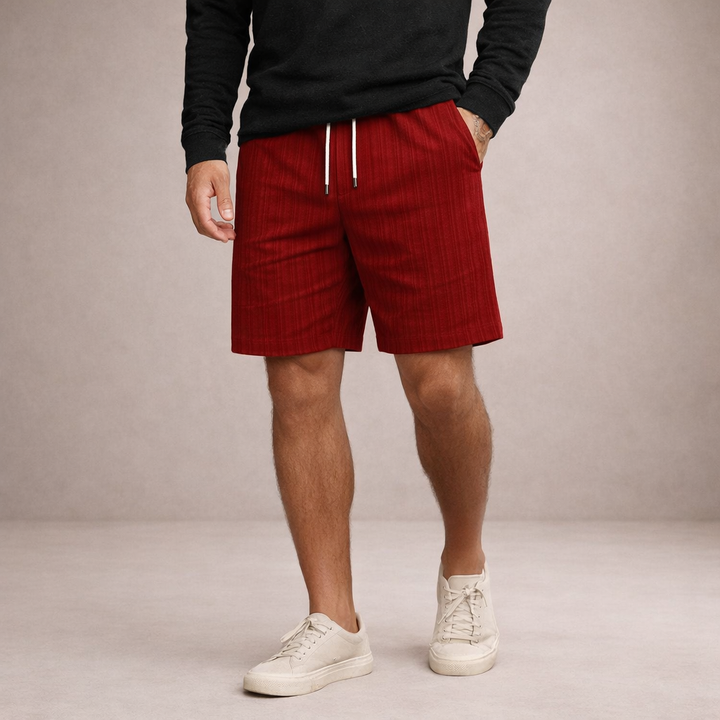 Casual men's summer shorts with elastic waist, relaxed fit, versatile & comfortable.