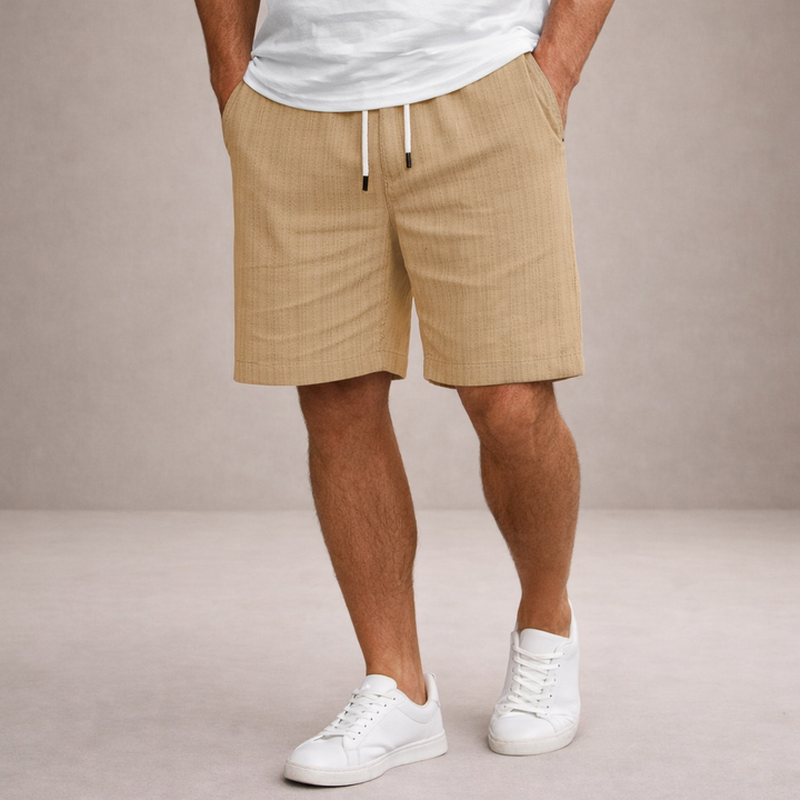 Comfortable men's summer shorts, relaxed fit, elastic waist, great for daily casual wear.