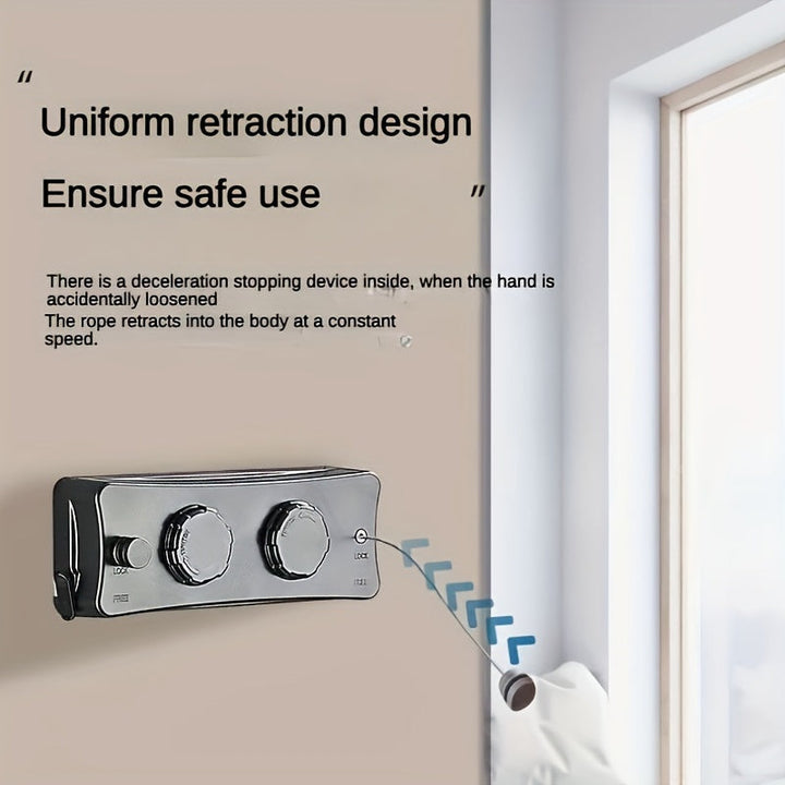 Stainless steel retractable double clothesline, 16.7ft, for efficient home laundry & drying rack.