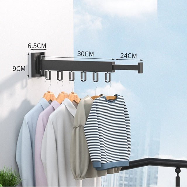 Smart home organization with this wall mount retractable clothes drying solution.