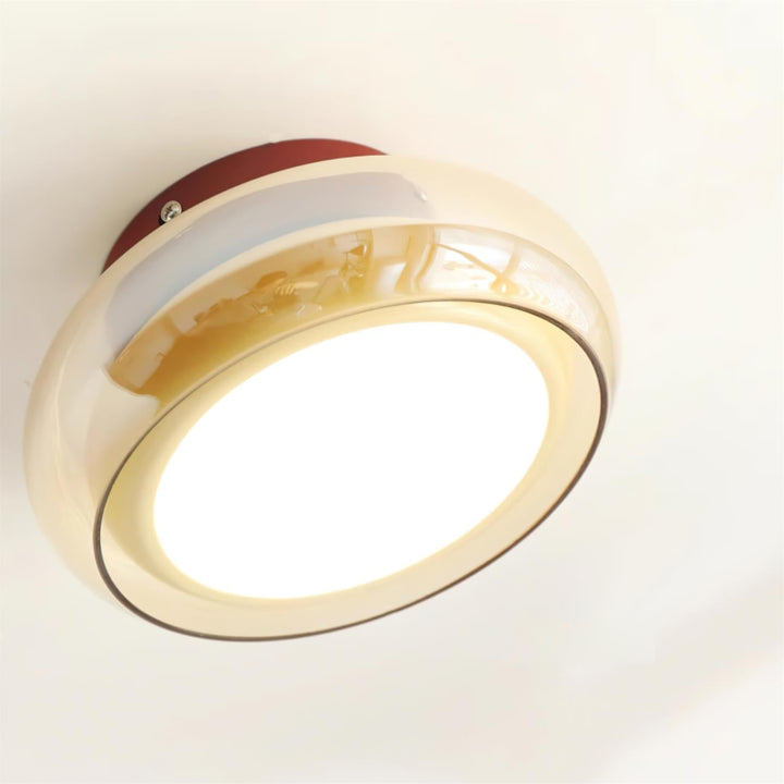 Vintage-inspired flush mount ceiling light, great for low ceilings in any room.