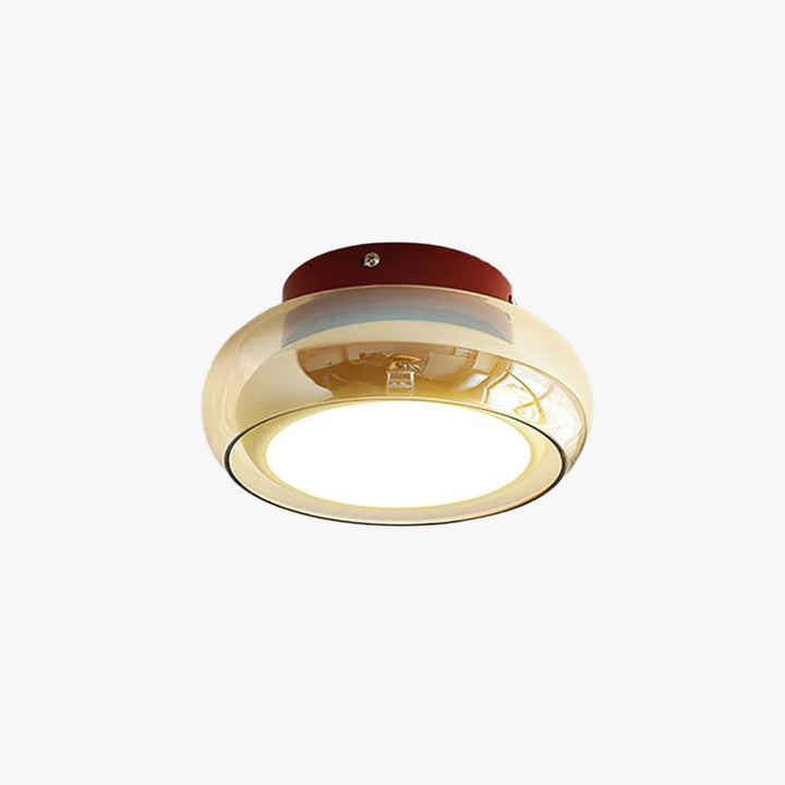 Energy-efficient retro LED flush mount ceiling light, enhancing any cozy ambiance.