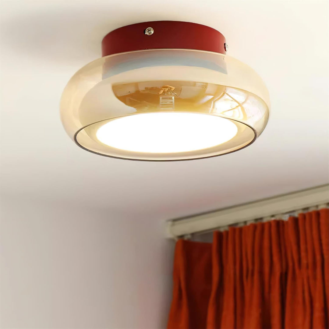 Elegant vintage flush mount LED ceiling light, perfect for bedroom or living room.