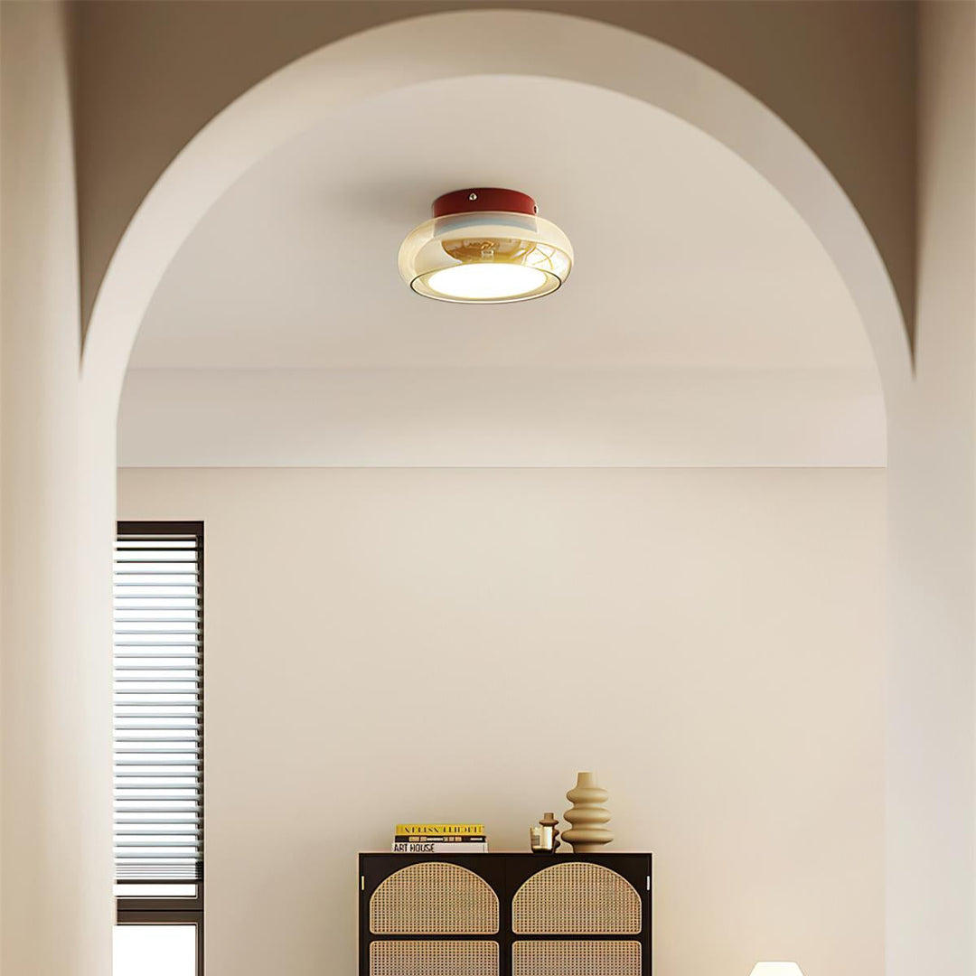 Cozy ambiance retro flush mount ceiling light, perfect for a vintage home.