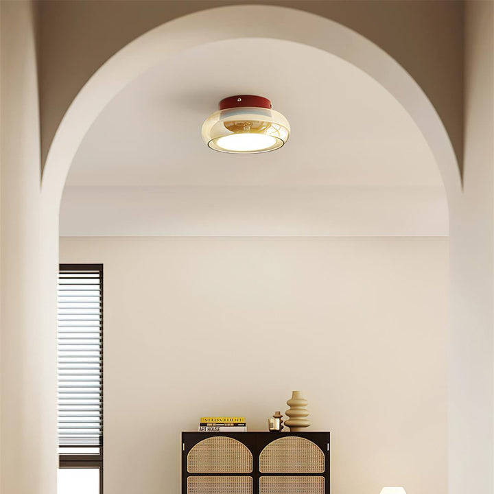 Cozy ambiance retro flush mount ceiling light, perfect for a vintage home.