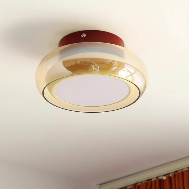 Beautiful retro flush mount ceiling light for inviting and cozy home interiors.