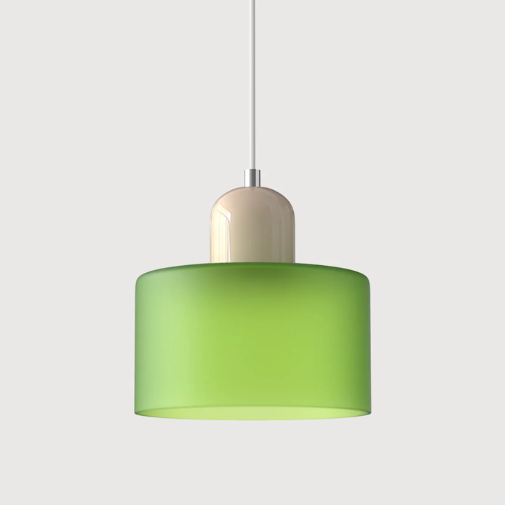 Beautiful retro glass pendant light, adjustable cord, creating a relaxed ambiance.