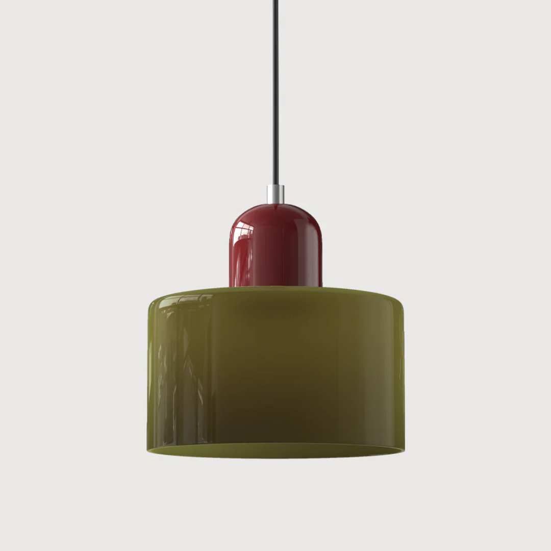 Retro style glass pendant lamp, adjustable cord, for a harmonious and warm interior.