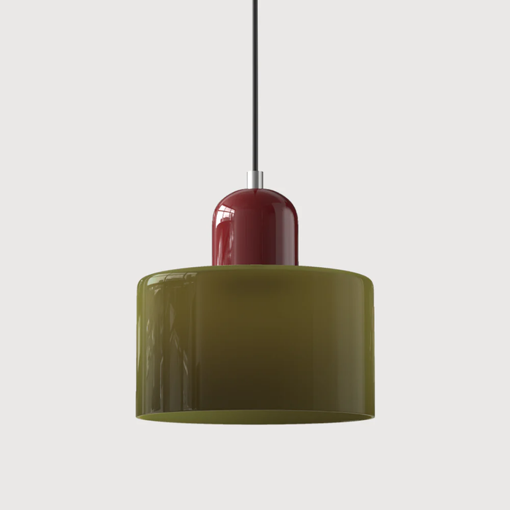 Retro style glass pendant lamp, adjustable cord, for a harmonious and warm interior.