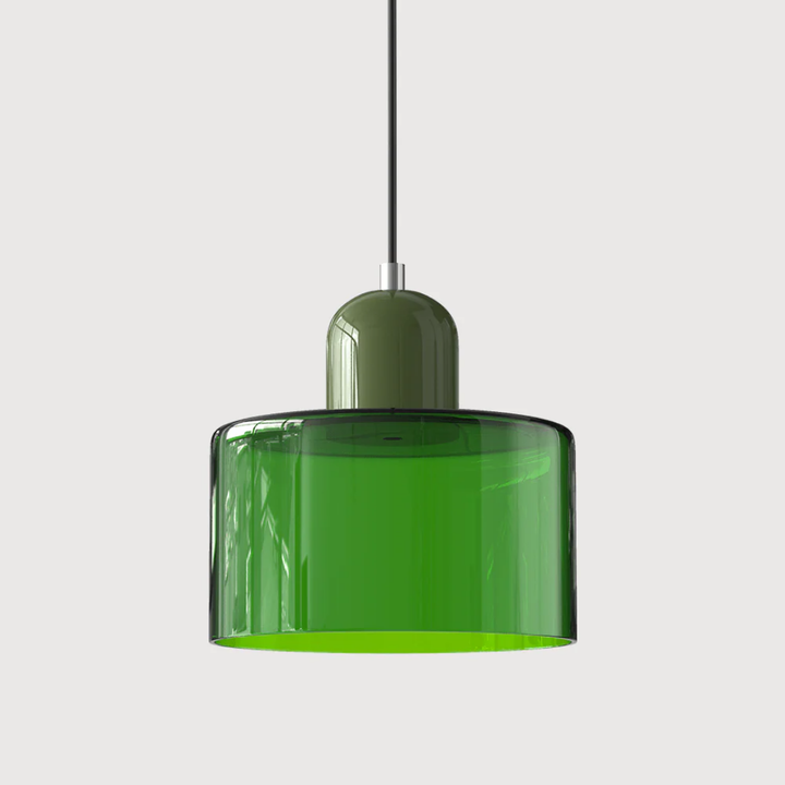 Create warmth with this adjustable cord retro glass pendant lamp for home decor.